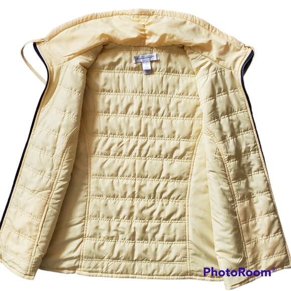 Christopher & Banks Spring Drawstring Puffer Vest  Polka Dot Full Zip Size M - Picture 4 of 8